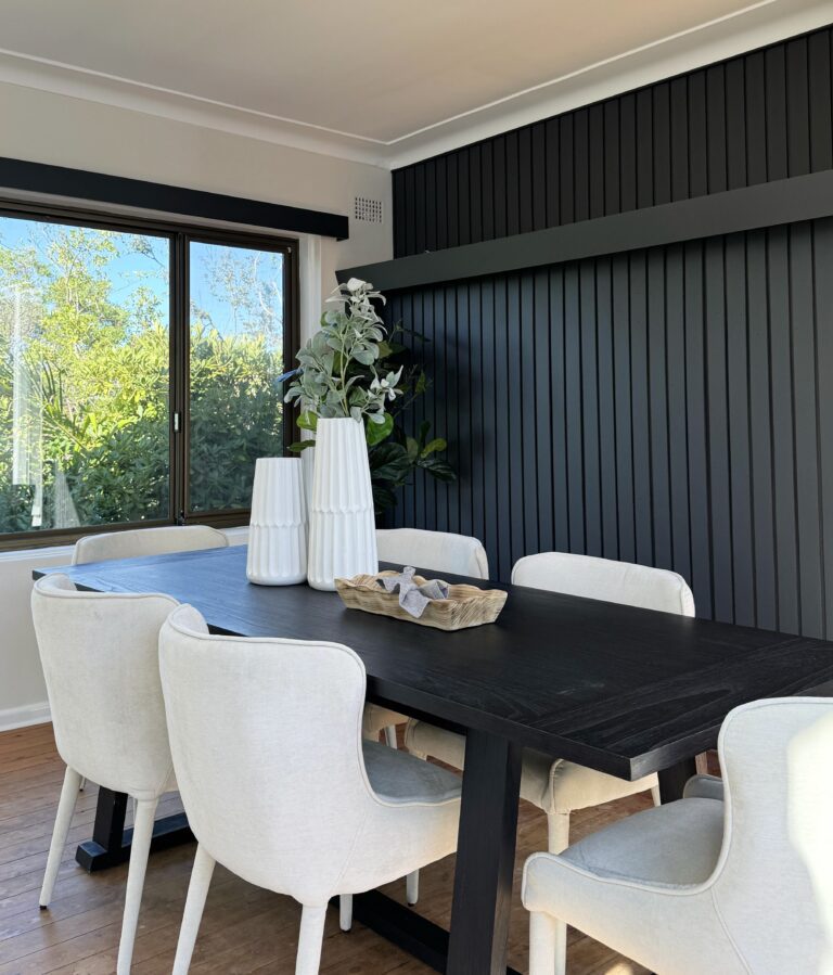 Modern living room interior with coordinated furniture package, soft tones, and stylish decor for holiday homes and rentals